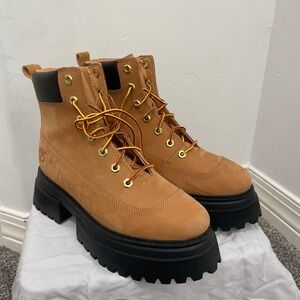 Timberland Women's Brown Leather Combat Boots